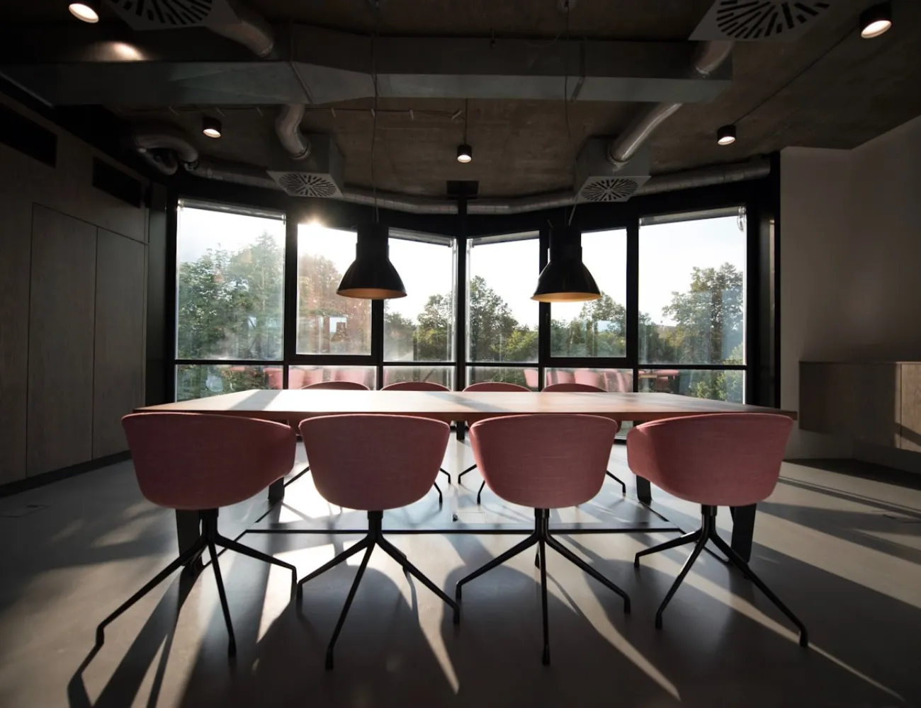 An empty board meeting room