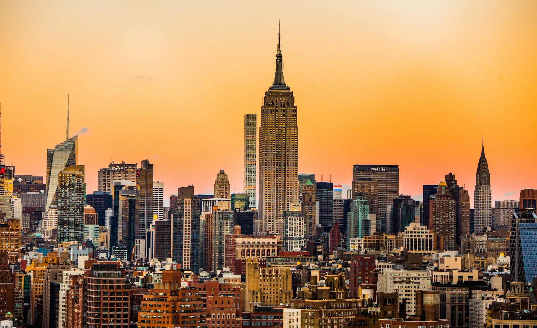 The Empire State Building at sunset