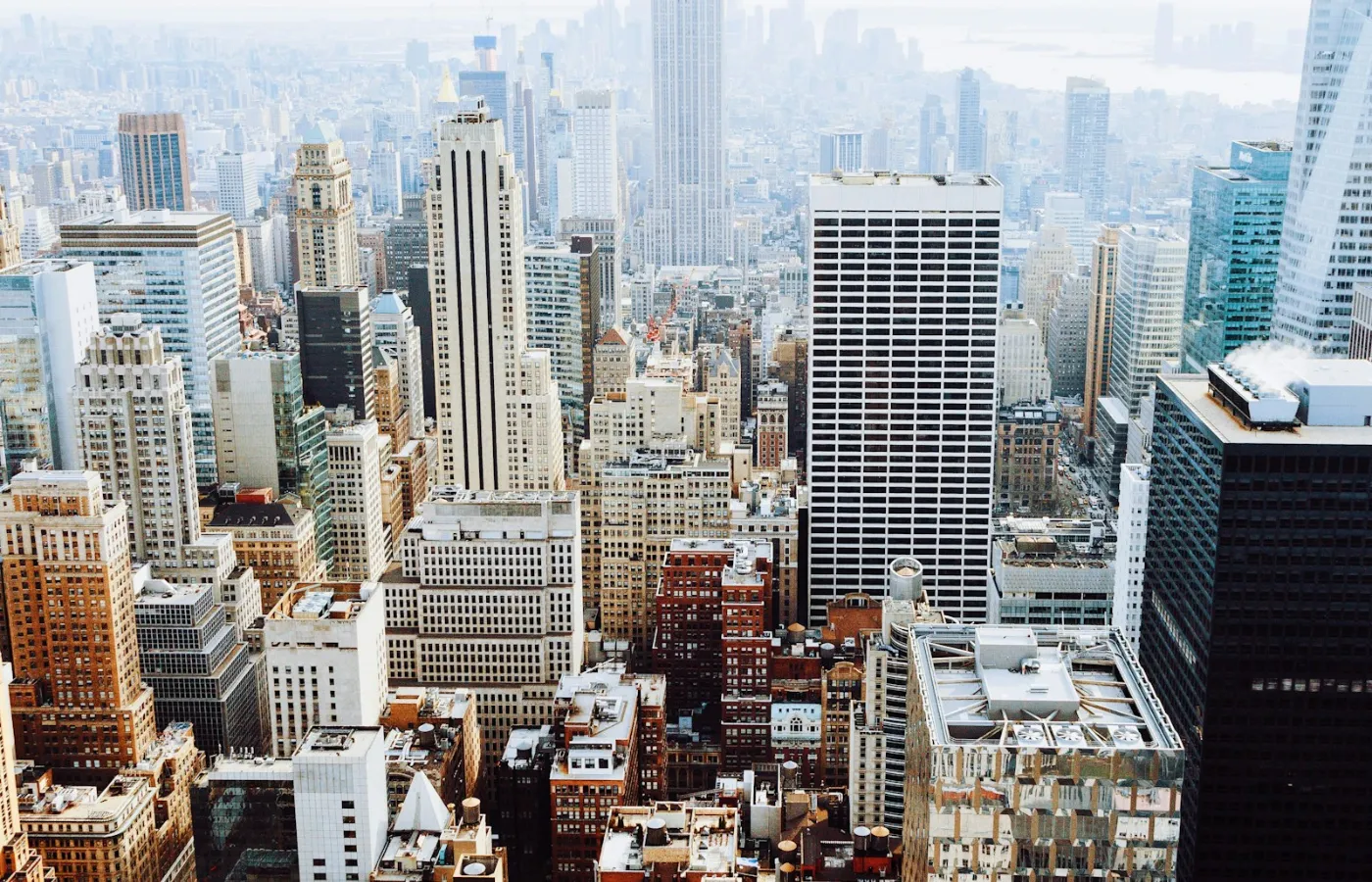 Midtown Manhattan towers at dusk