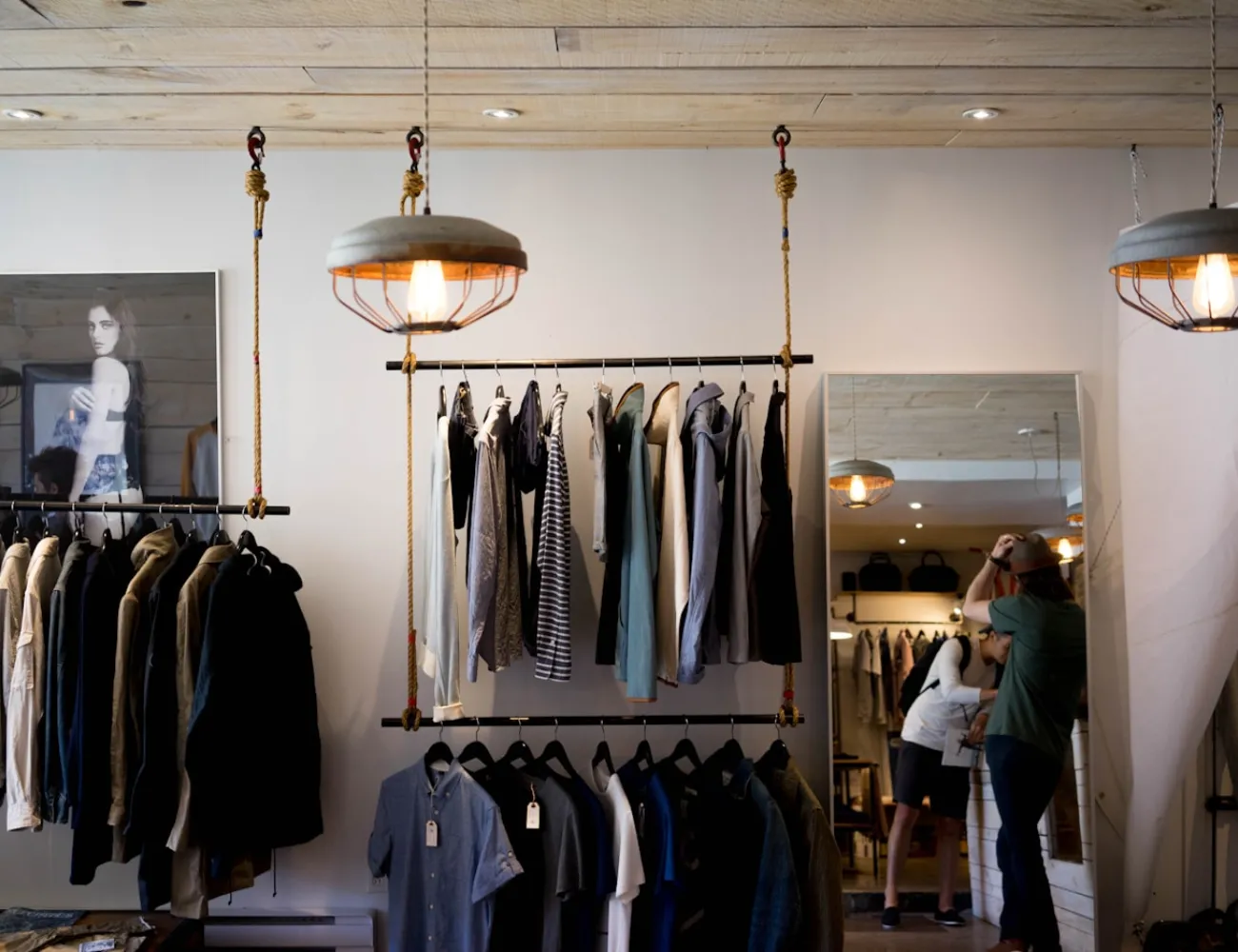 The interior of a clothing store