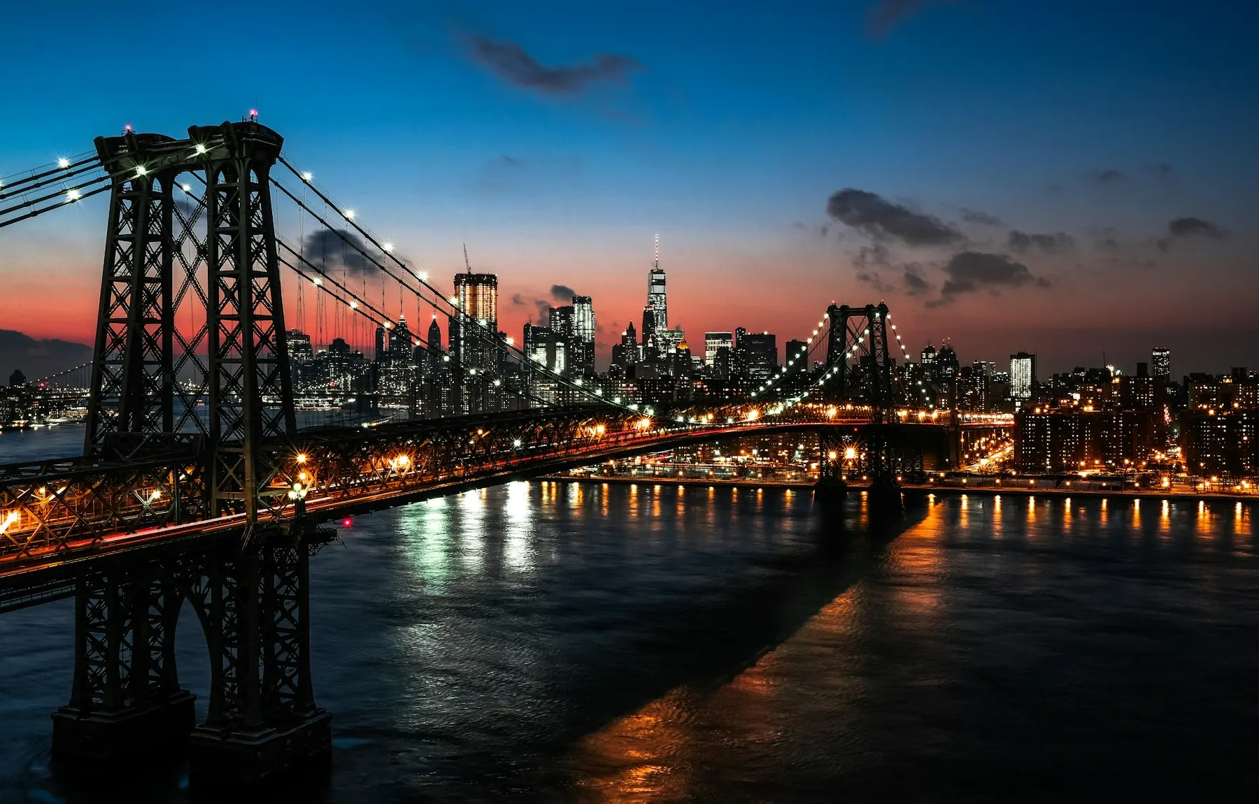 The Williamsburg Bridge at night